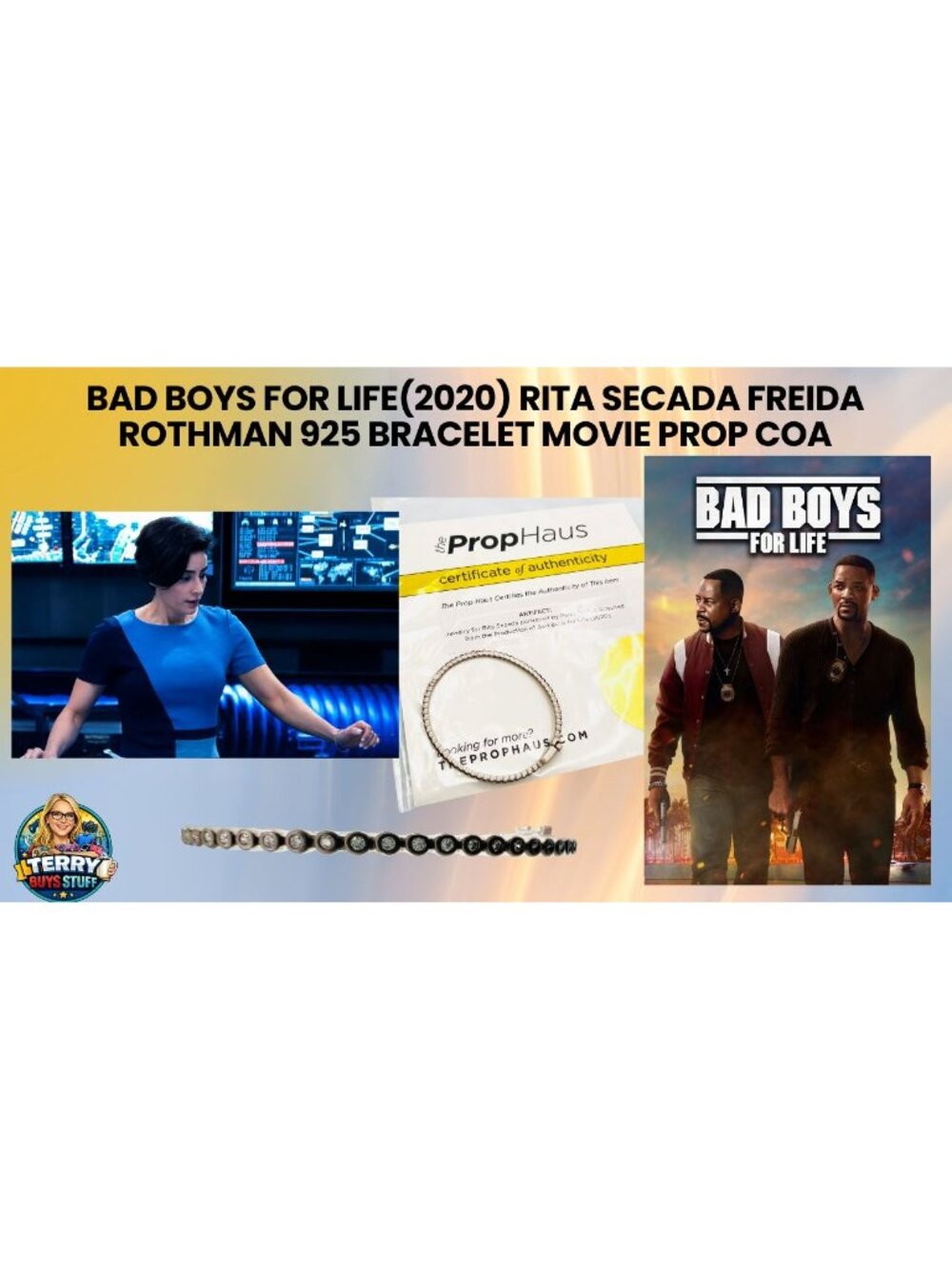 Bad Boys for Life (2020) Rita Secada Paola Núñez FR 925 Bracelet Movie Prop COA
